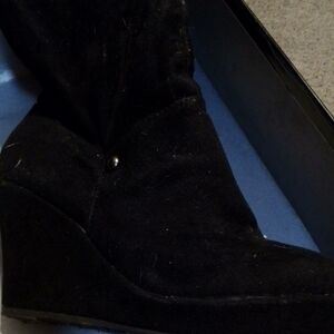 Elegant Black Women's Wedge Boots